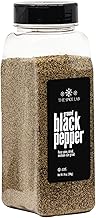 The Spice Lab Ground Black Pepper – Fine Grind in Reusable Plastic Jar – Gourmet Black Pepper Ground – Non-Irradiated – 14oz Bulk Size – Freshly Packed for Bold Flavor