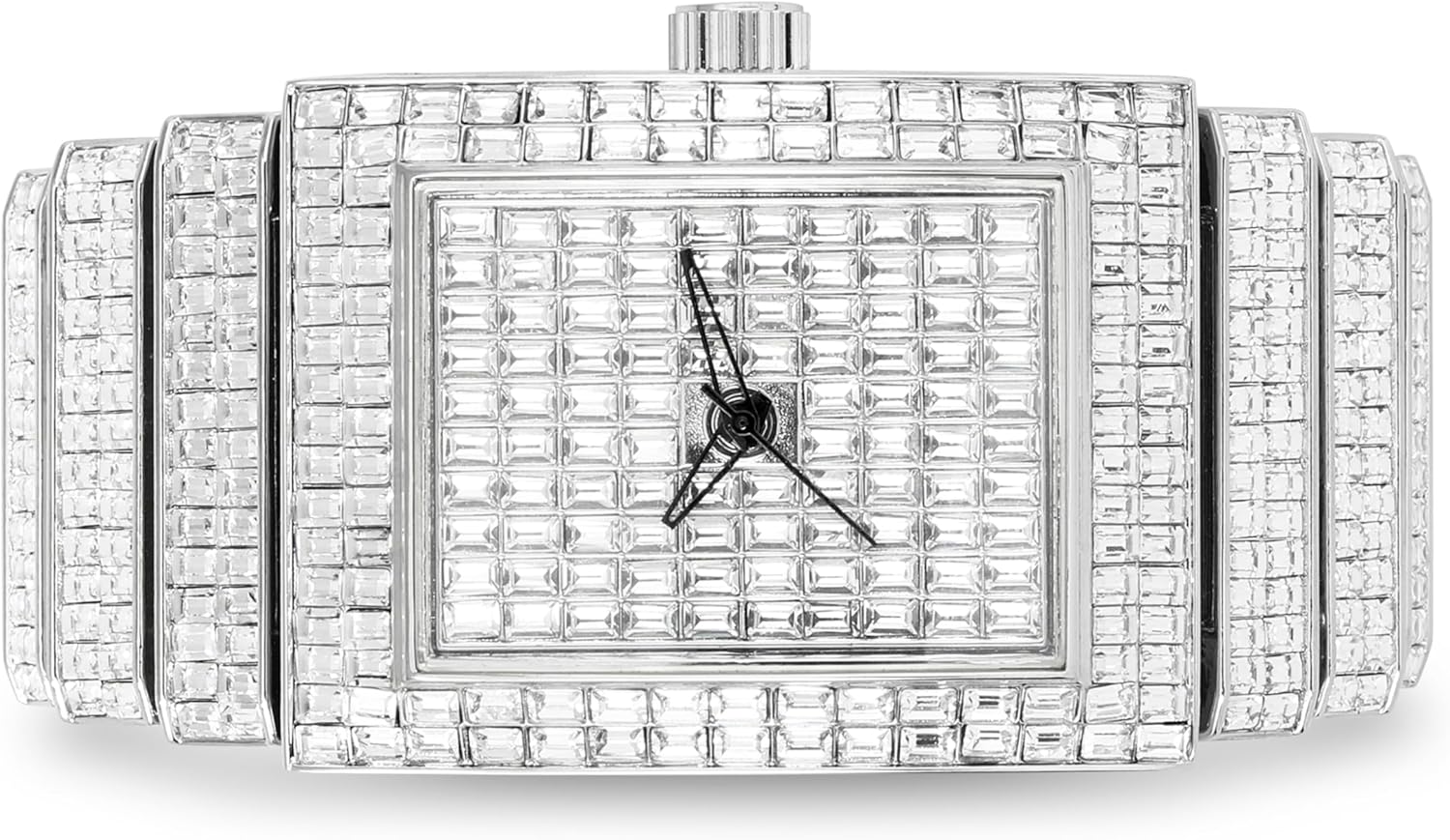 Men's Fully Iced Out Rectangle Watch, 40mm Case