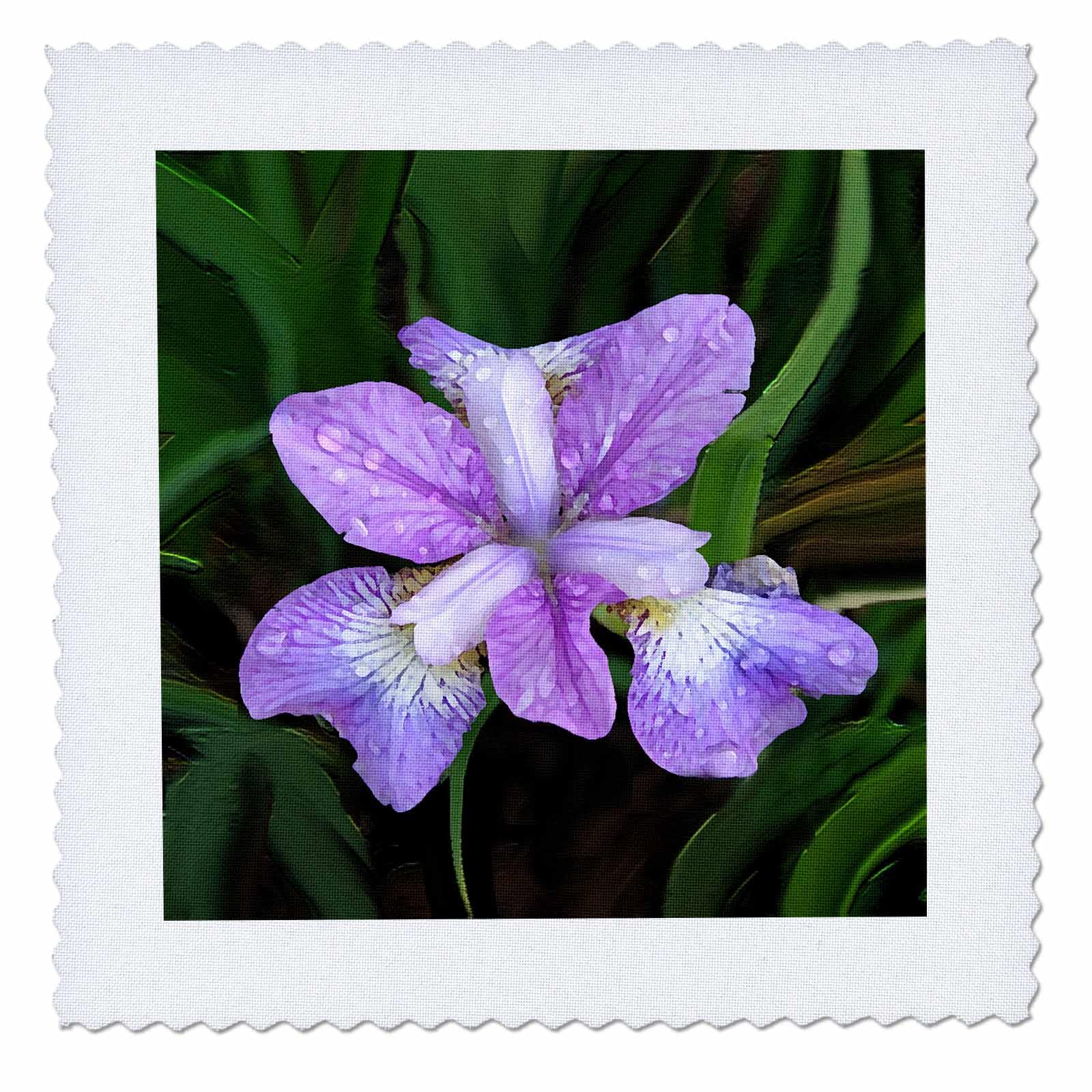 25x25 inch Quilt Square - Purple Iris Flowers