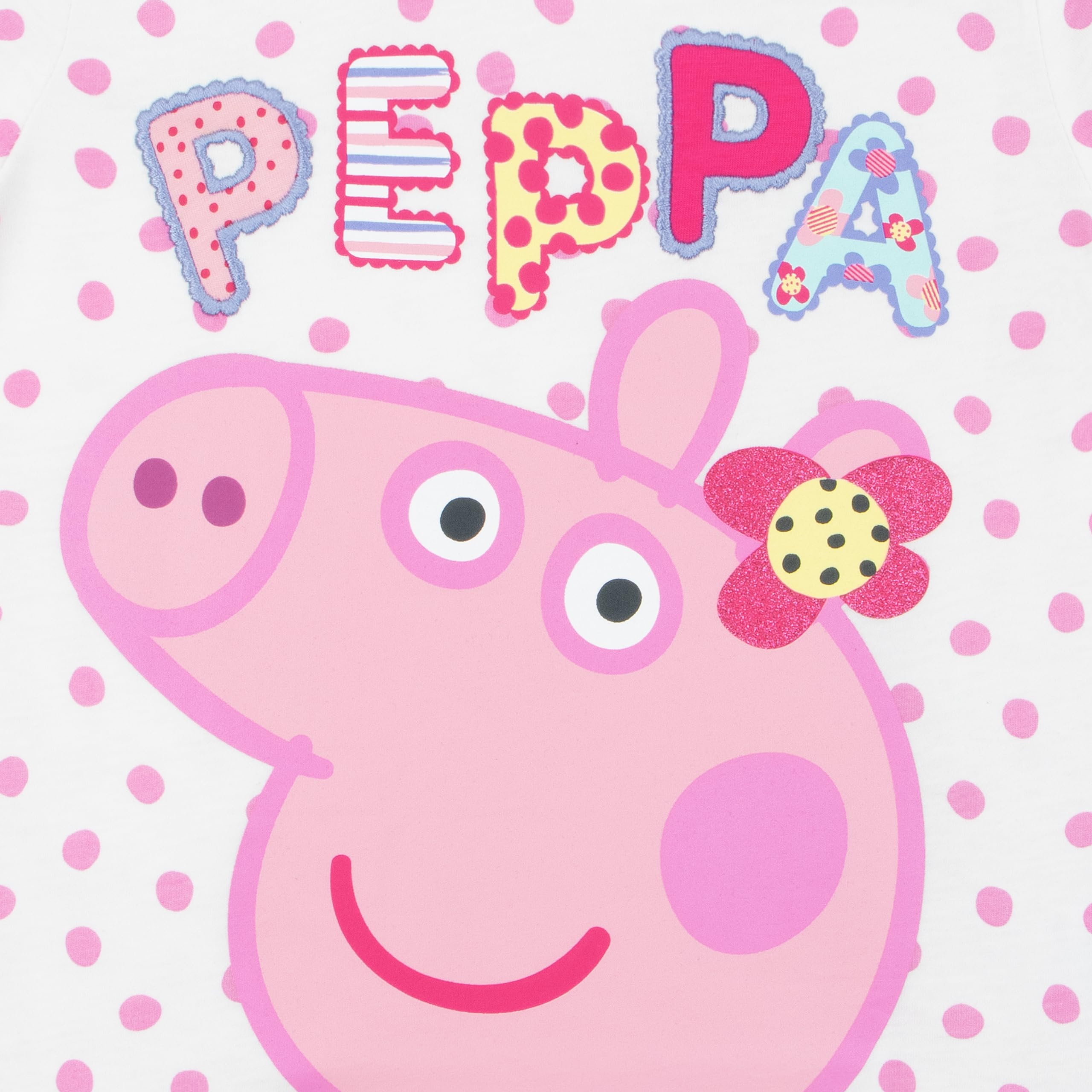 Peppa Pig Pijama Niña | Pijamas Invierno Niñas con Diseño de Flores