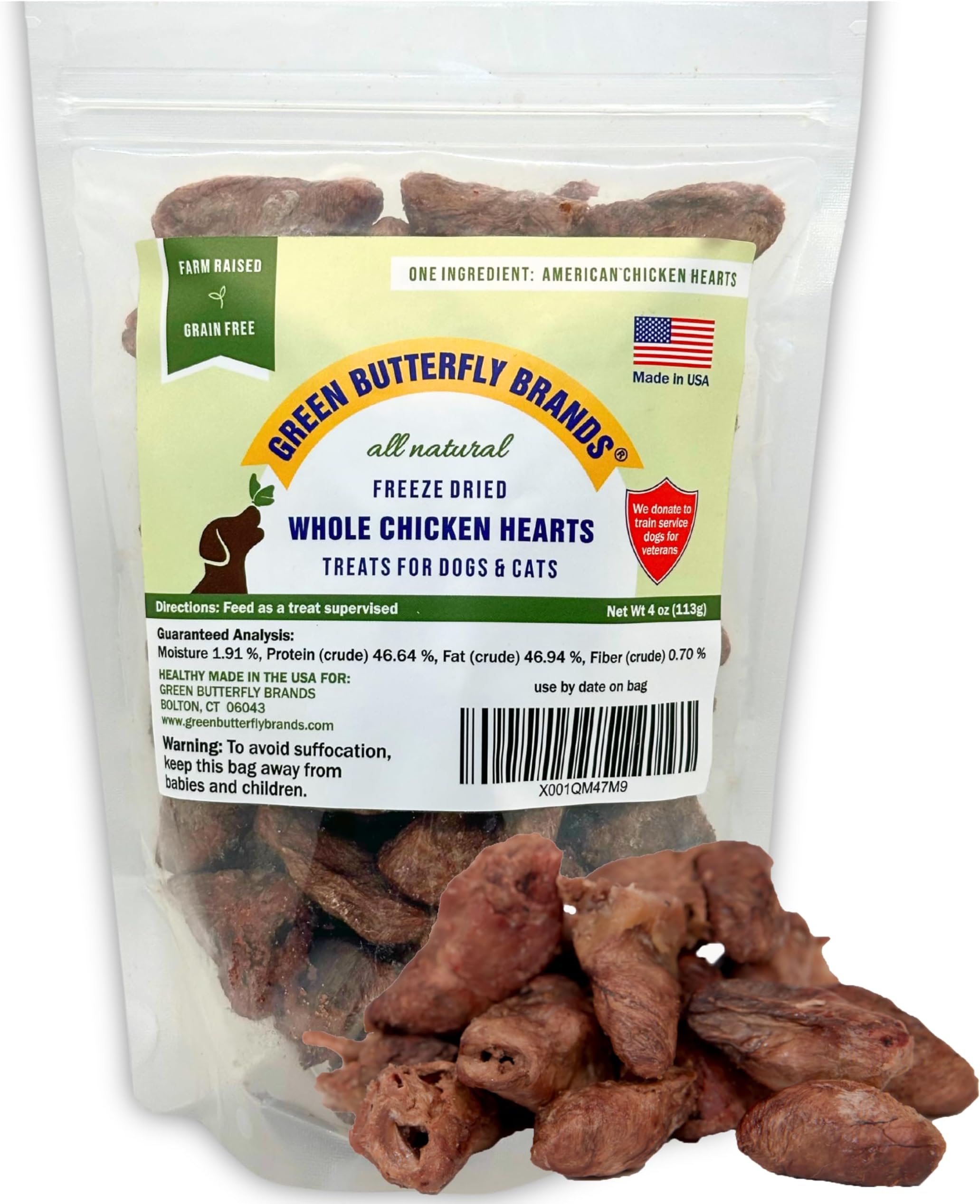 DOGCHEWZ™ Whole Chicken Hearts for Dogs & Cats (5oz Bag
