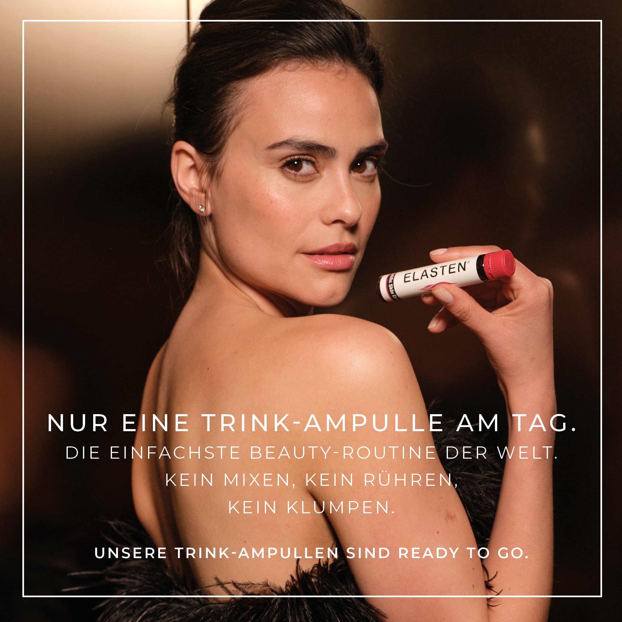 ELASTEN - Der studiengeprüfte Kollagen-Komplex für strahlende Haut von innen - Fältchen mildern - Bindegewebe stärken - 28 Trink-Kollagen-Ampullen à 25 ml