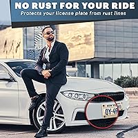 Vista 5 de Tornillos de matrícula con acabado a prueba de óxido – Kit de tornillos de matrícula para placas de matrícula delanteras y traseras – Pernos