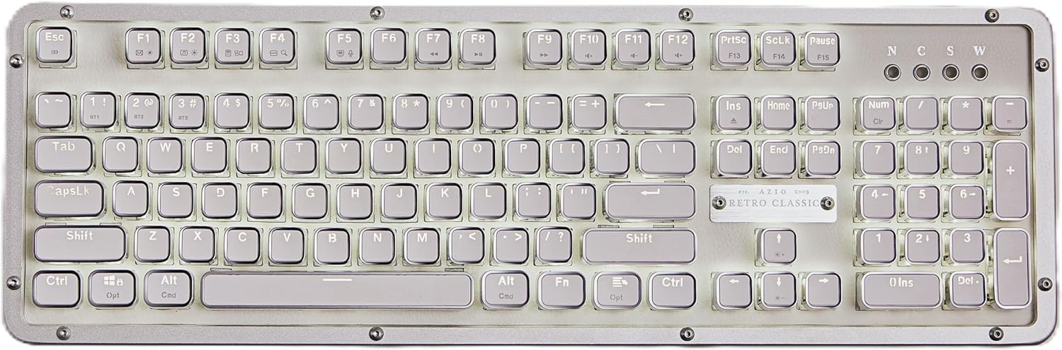Azio RC Prestige Mechanical Keyboard, Bluetooth 5.0, Hot-Swappable Switches, PC/Mac (Ivory/Brown Switches)