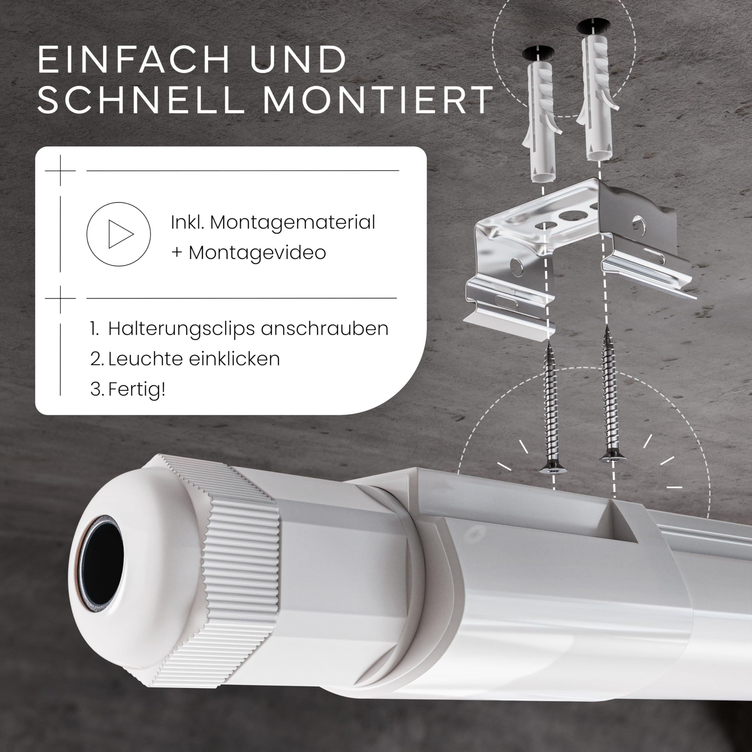MATO 12x Feuchtraumleuchte LED 120cm Wasserdicht IP65 36W 4320lm 6500K Kaltweiß Verknüpfbare Wannenleuchte