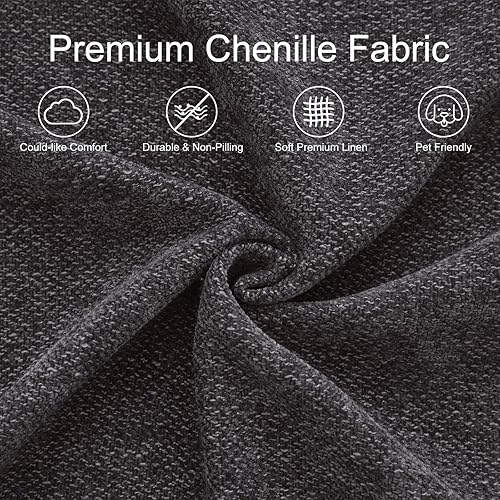 Miniatura 6 de TEKAMON Sillón decorativo, 45 pulgadas, almacenaje abajo, grande, moderno, de felpilla, para sala u oficina, asiento profundo, anchos reposabrazos,