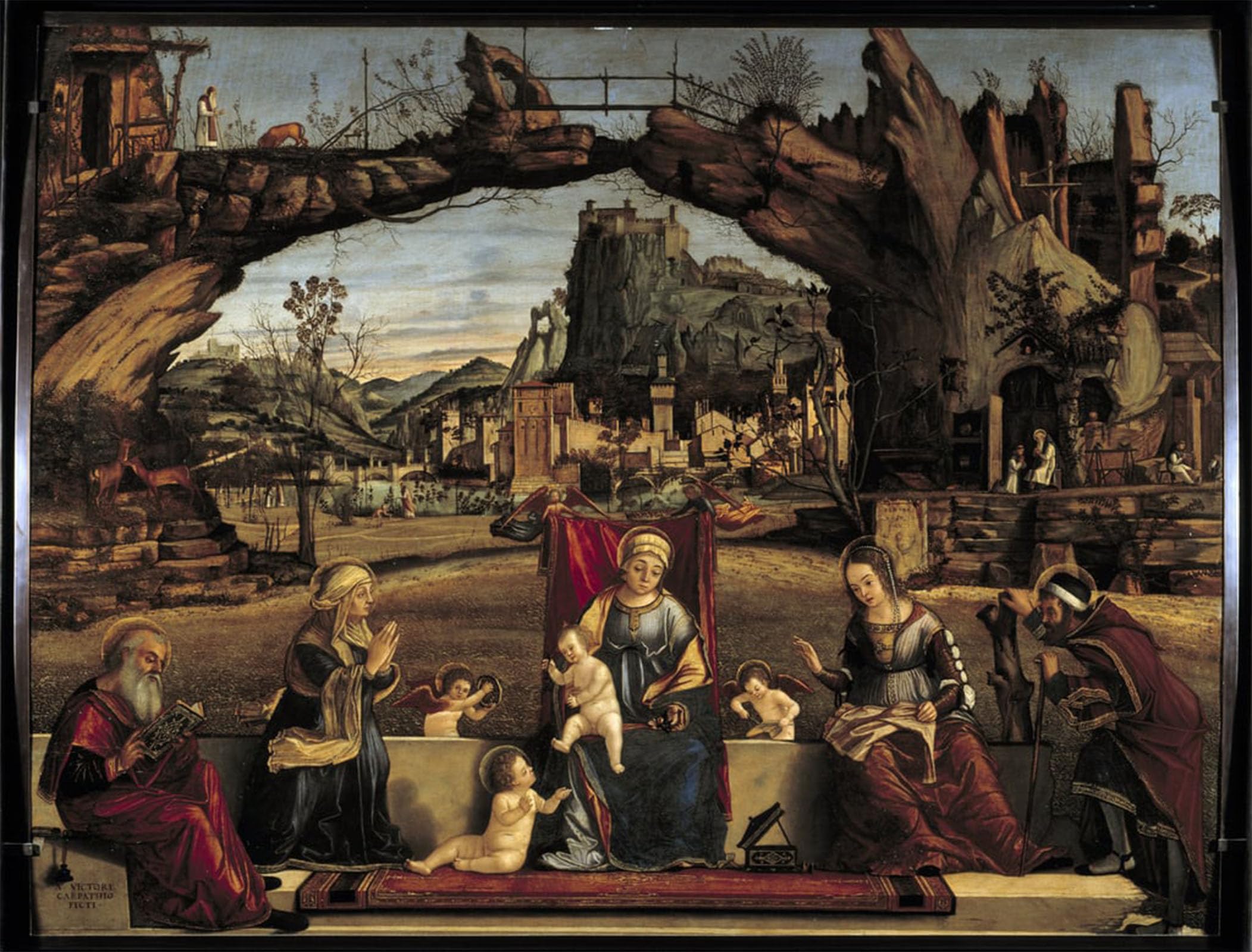 SERENDIPITP Vintage Wall Art Canvas Nordic Poster Canvas Print Picture the Holy Conversation Painting by Vittore Carpaccio Wall Art Poster for Home Decor 60x90cm