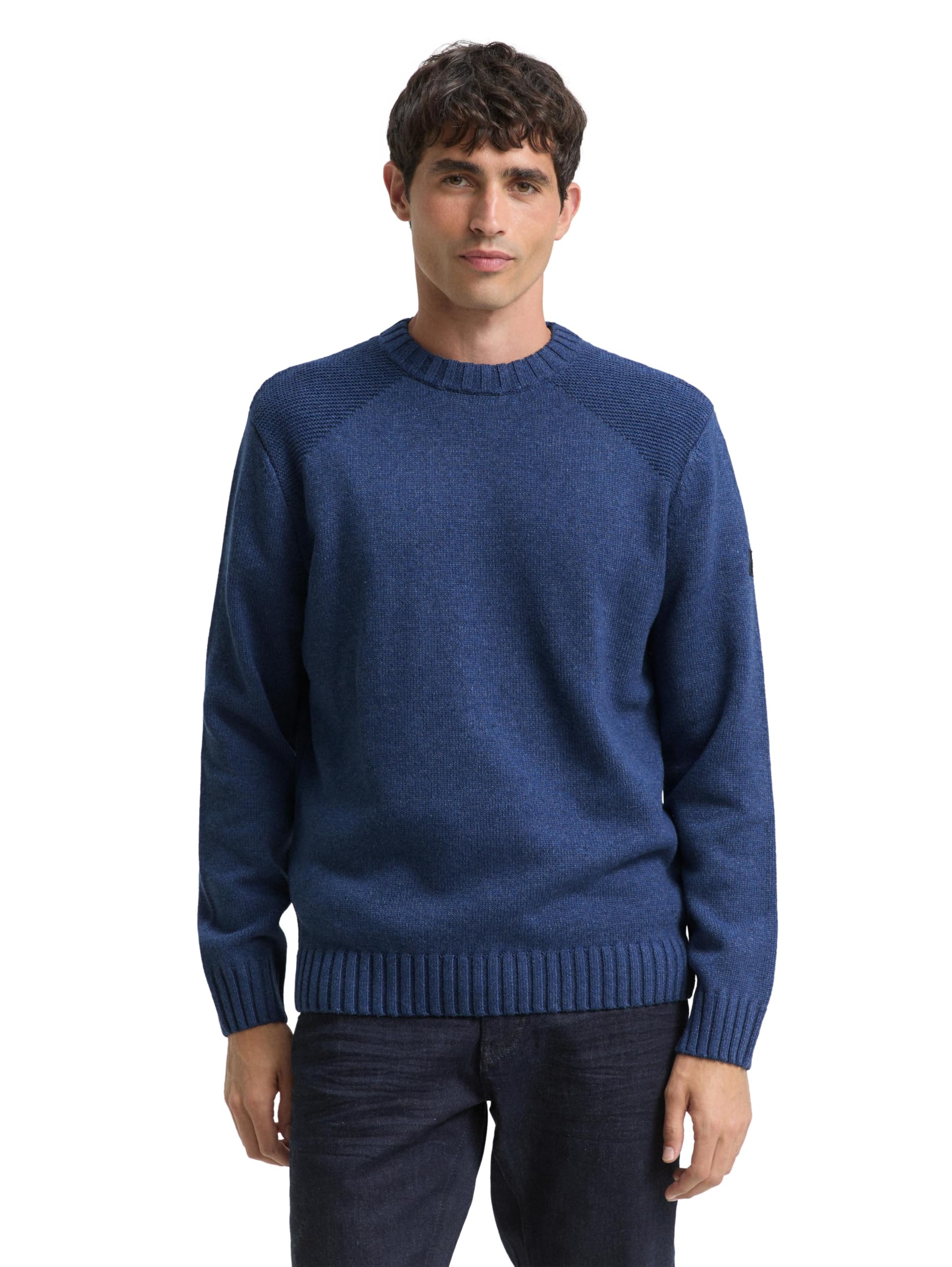 TOM TAILOR Herren Strickpullover mit RIPP-Details