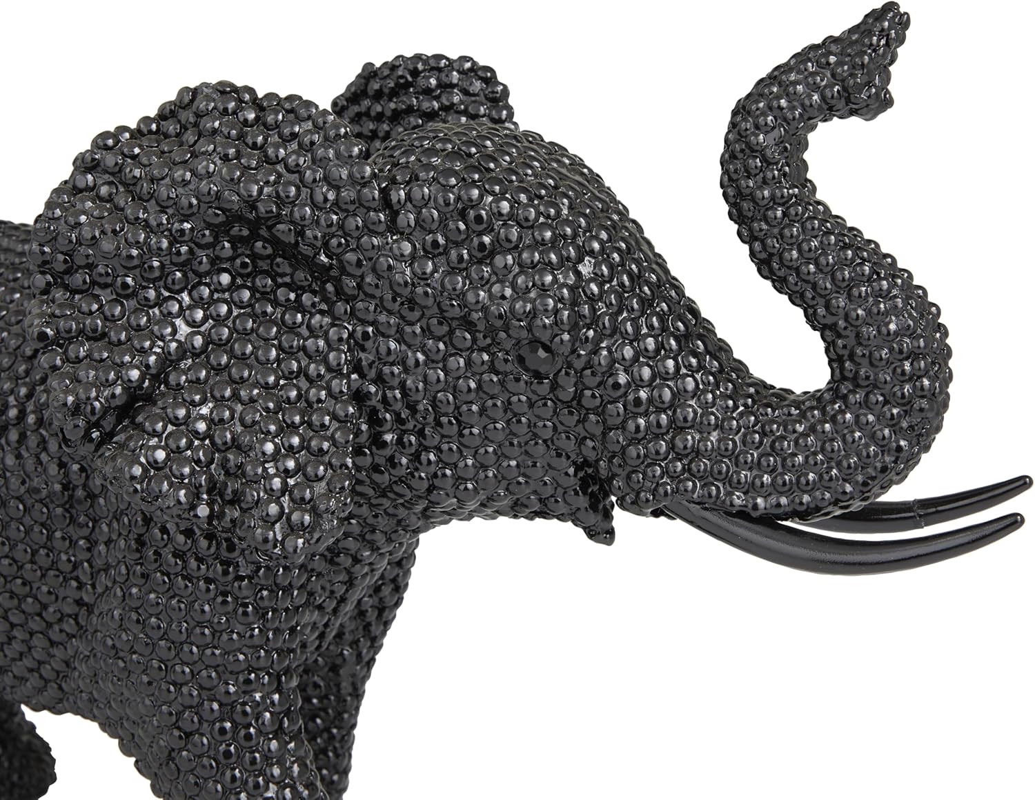 Deco 79 Polystone Elephant Decorative Sculpture Home Decor Statue, Accent Figurine 14" x 7" x 10", Black Black 14" x 7" x 10"