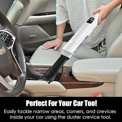 Miniatura 6 de Aspiradora de mano inalámbrica, ligera de 1.4 libras con potente succión, base de carga, recipiente de polvo vacío y desmontable de un solo toque