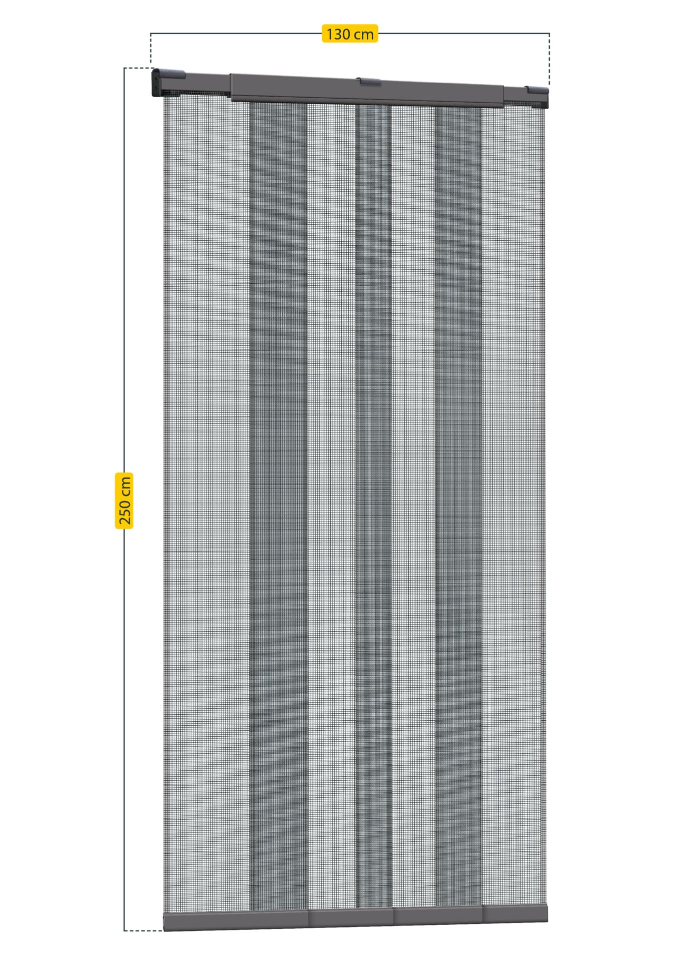 Schellenberg 50654 Fliegengittervorhang Balkontür Insektenschutz Vorhang Telescope, Breite 105 bis 130 cm anpassbar, Höhe 250 cm, Anthrazit