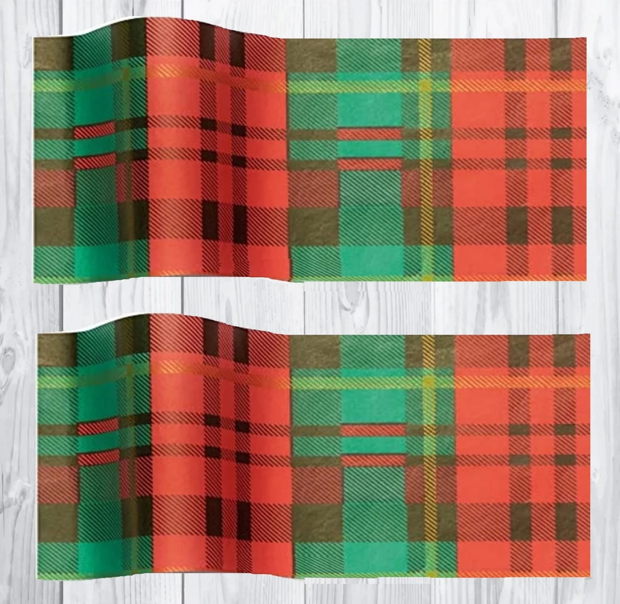 Tartan Prescently Plaid Christmas Festive Tissue Paper Wrap - Large Gift Wrapping Sheets 50X75cm (50 Sheets, )