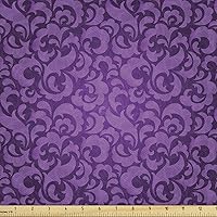 Vista 14 de Lunarable The Yard, tela de mariposa de The Yard, colorido patrón de insectos con alas para primavera, diseño de dibujos animados, tela de Morado