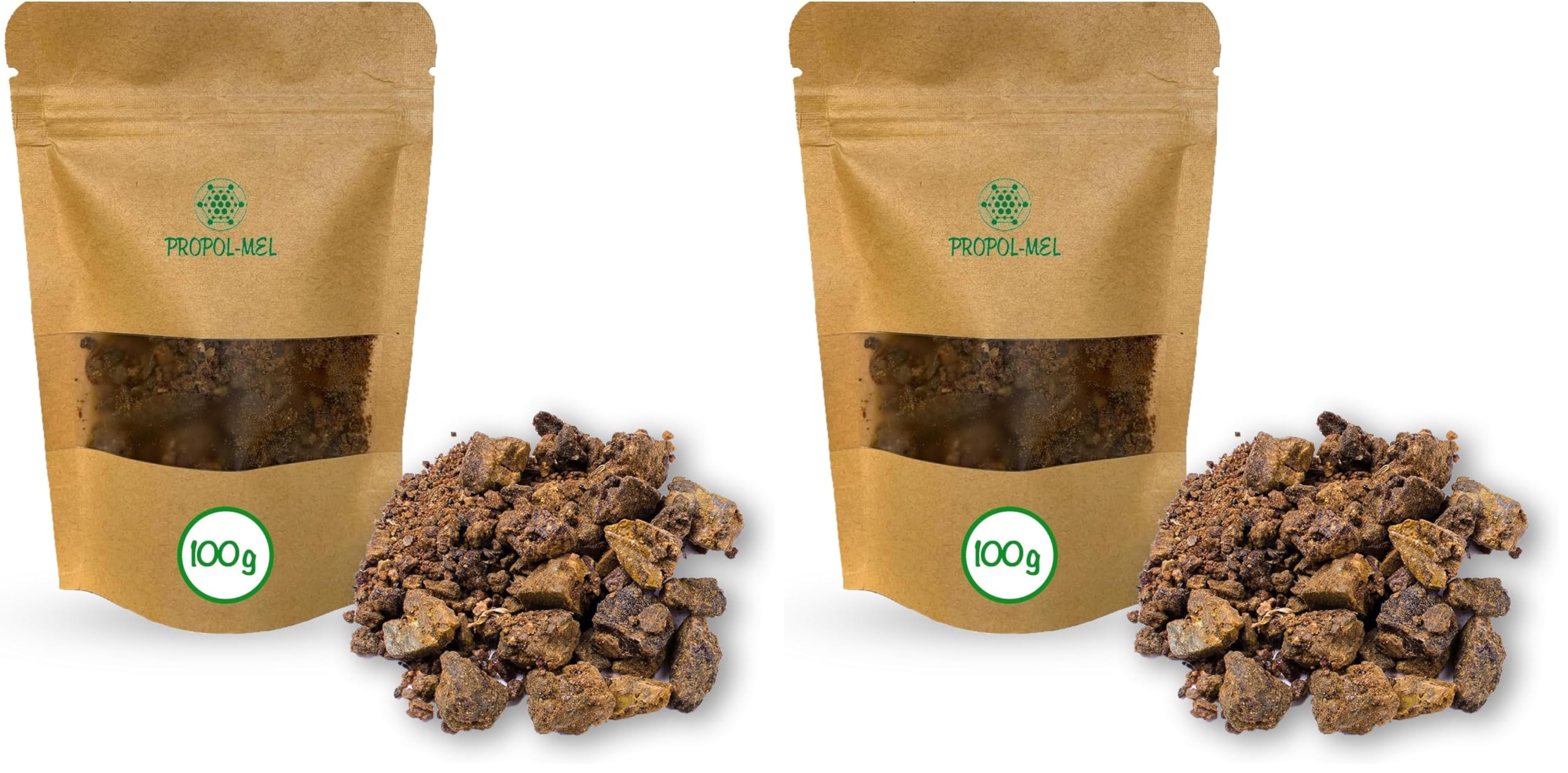 Reines Propolispulver (100 g) 100% natürlich. Direktes Propolis vom Imker. (Eine flache Scheibe aus verdichtetem Pulver wird erhalten) (Packung mit 2)
