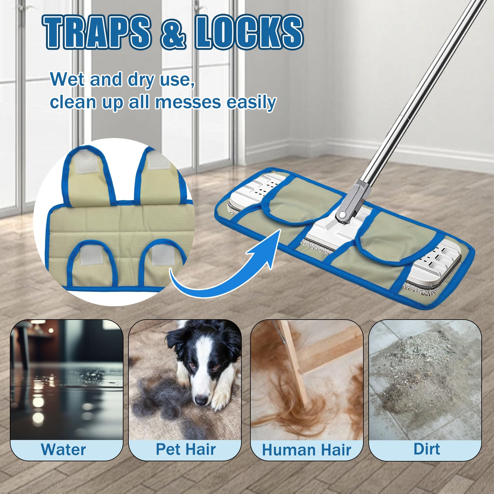 Set Di 4 Testine Di Ricambio Per Mocio Mocio Mocio In Microfibra