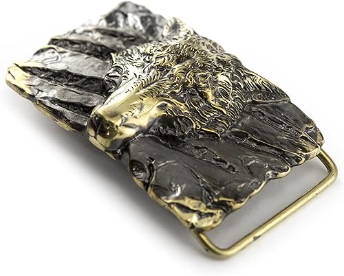 Miniatura 5 de Hebilla de cinturón Fenrir Wolf, hecho a mano antiguo nórdico escandinavo vikingo mitología hombre lobo hebilla de cinturón de latón macizo