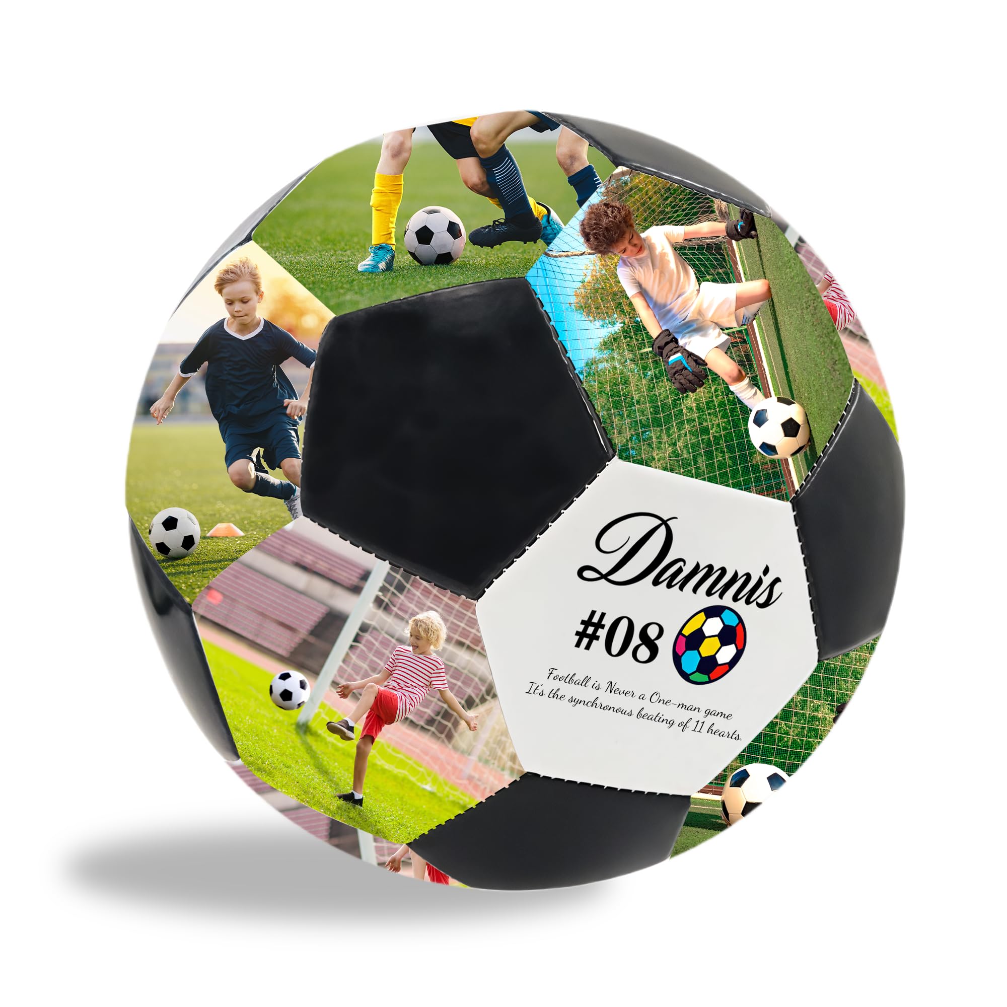 Pallone da calcio personalizzato con nome e foto, misure 5, 3 e 4, regalo per allenatori, papà, ragazzi, ragazze, appassionati di calcio, partite di calcio indoor/outdoor