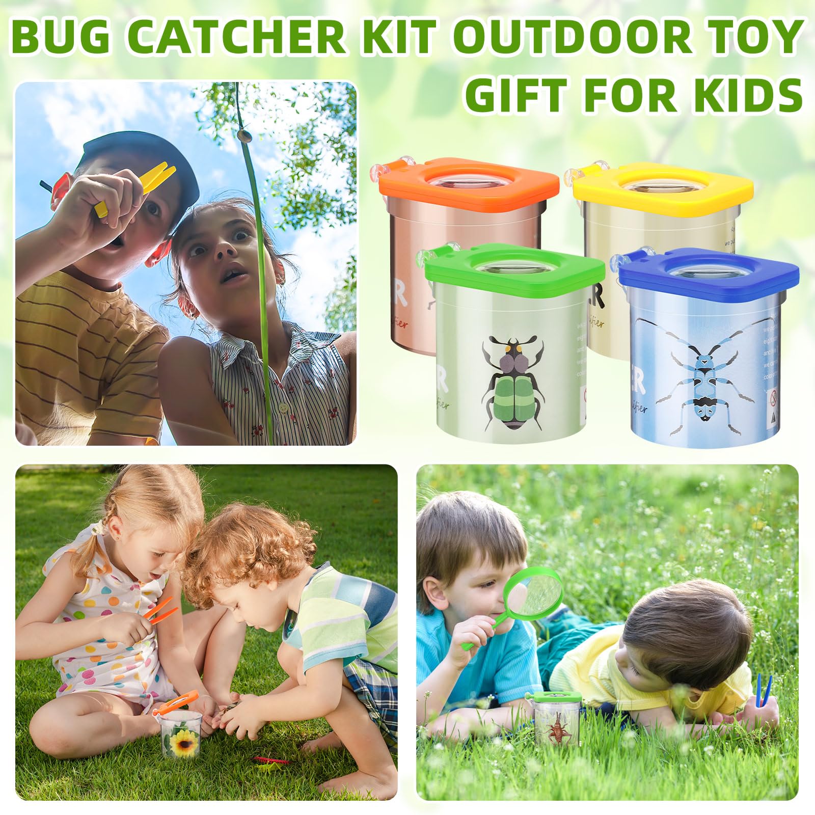 Snapklik.com : 4 Pcs Insect Bug Viewer For Kids Magnifying Insect Box ...