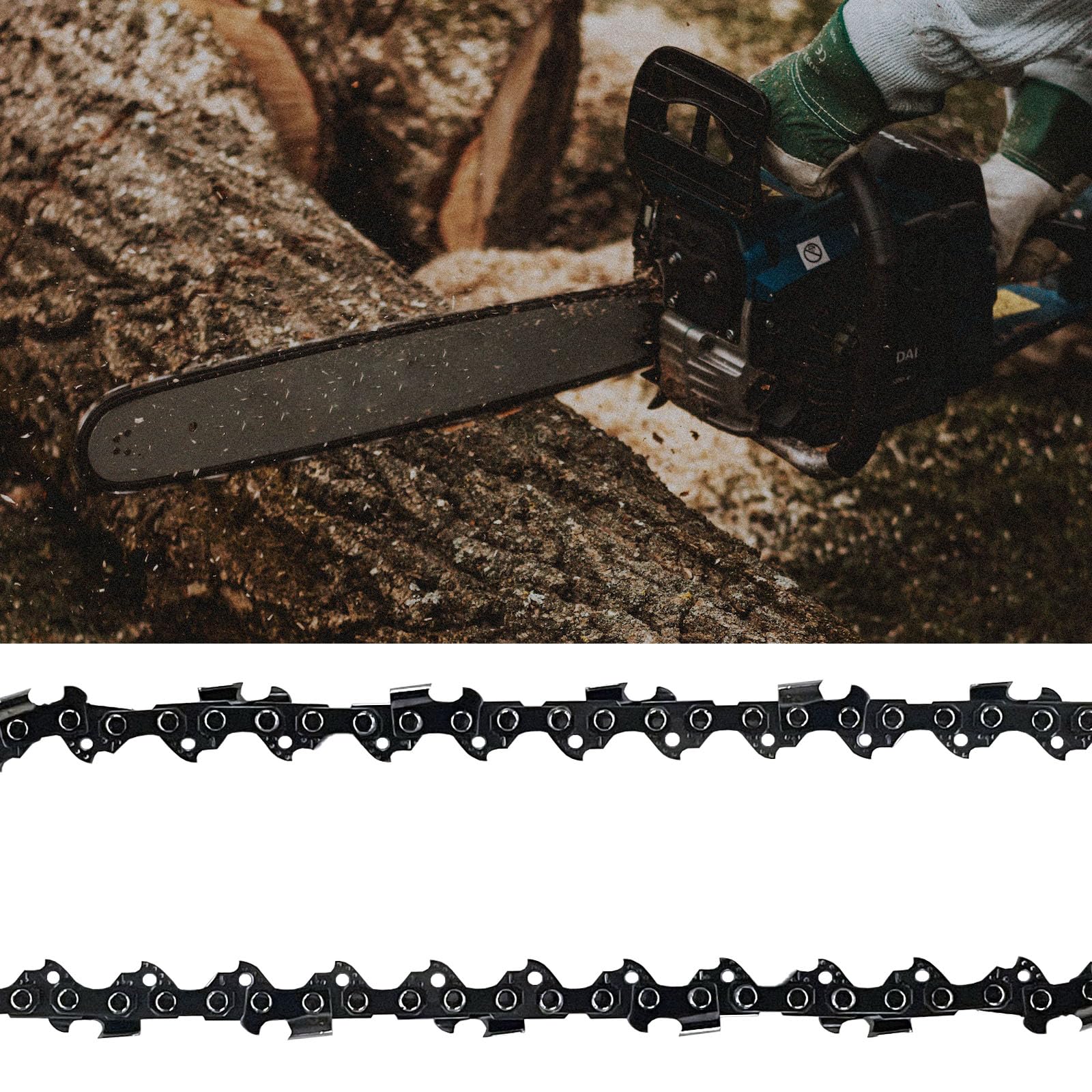 2 catene per motosega da 35 cm, 1,1 mm, 3/8, 52 TG compatibili con Bosch AKE 35, AKE 35 S, AKE 35-17 S