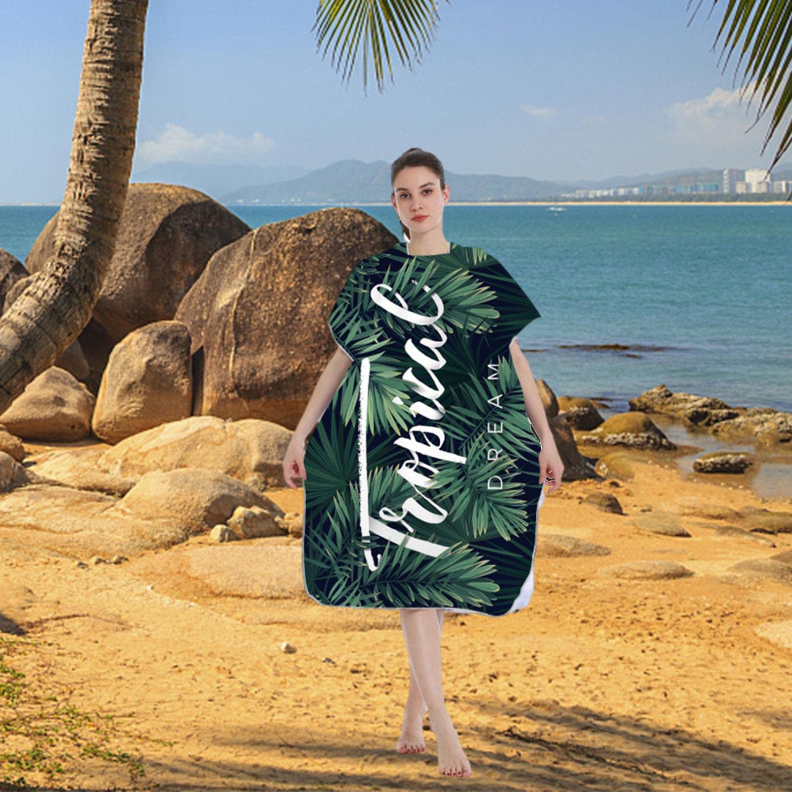 Poncho De Baño De Microfibra Para Mujer - Ultraligero, Rápido Secado, Ideal Para Playa, Surf Y Piscina