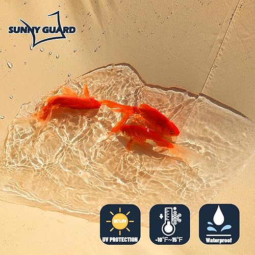 Miniatura 2 de SUNNY GUARD Toldo impermeable de 9' 10" x 13', rectangular, color naranja, rojo, bloqueo UV, para patio al aire libre, jardín
