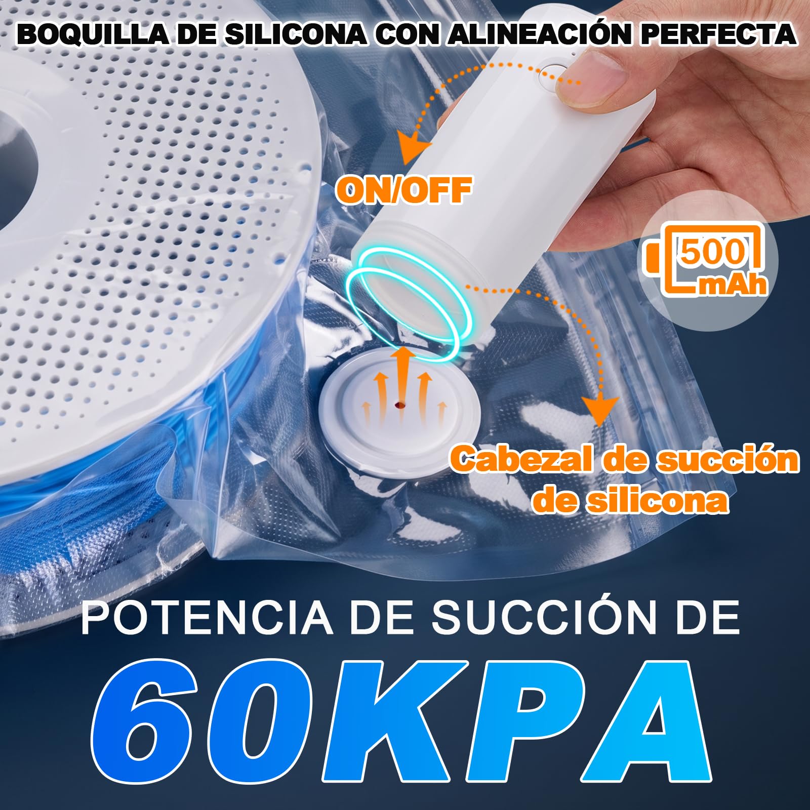 AGPTEK Kit 30 Bolsas Vacío para Filamento 3D, Bomba Eléctrica 60kPa