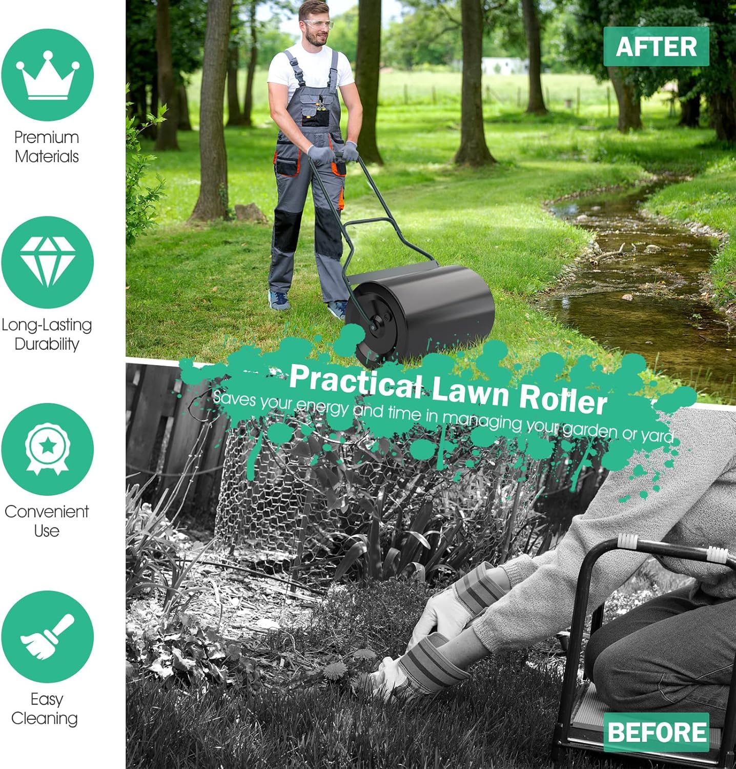 RELAX4LIFE Rullo Da Giardino In Metallo, Barra Del Timone, Serbatoio Fino 60 Litri, Riempito Con Sabbia O Acqua, Apertura Laterale Livellare Prato, Movimento Facile, 50x40x123 Cm, In Acciaio, Nero 12 RELAX4LIFE Rullo Da Giardino In Metallo, Barra Del Timone, Serbatoio Fino 60 Litri, Riempito Con Sabbia O Acqua, Apertura Laterale Livellare Prato, Movimento Facile, 50x40x123 Cm, In Acciaio, Nero -Cura Del Prato AAHKMJXYDAFdJAOAIMEbOAchlkWZ0oakZn uVZ0mPidMNbILvCvspZ4oG3fPgIqc1P3oReDpXCwi jPXXEEM