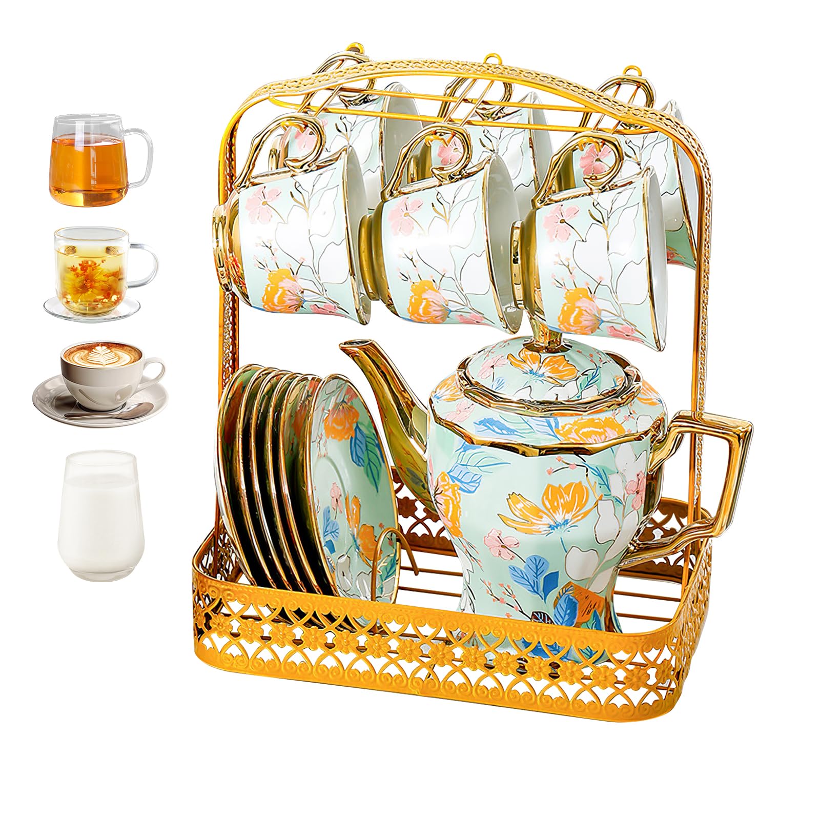 Service à thé en porcelaine 13 pièces