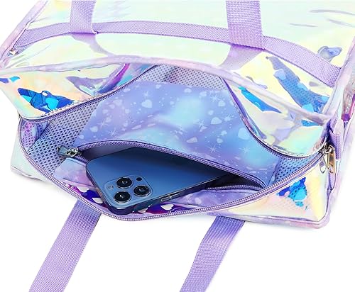 Miniatura 9 de Bolsa transparente aprobada para eventos de estadio, 12 x 6 x 12 pulgadas, bolsa transparente cruzada para trabajo, viajes, playa