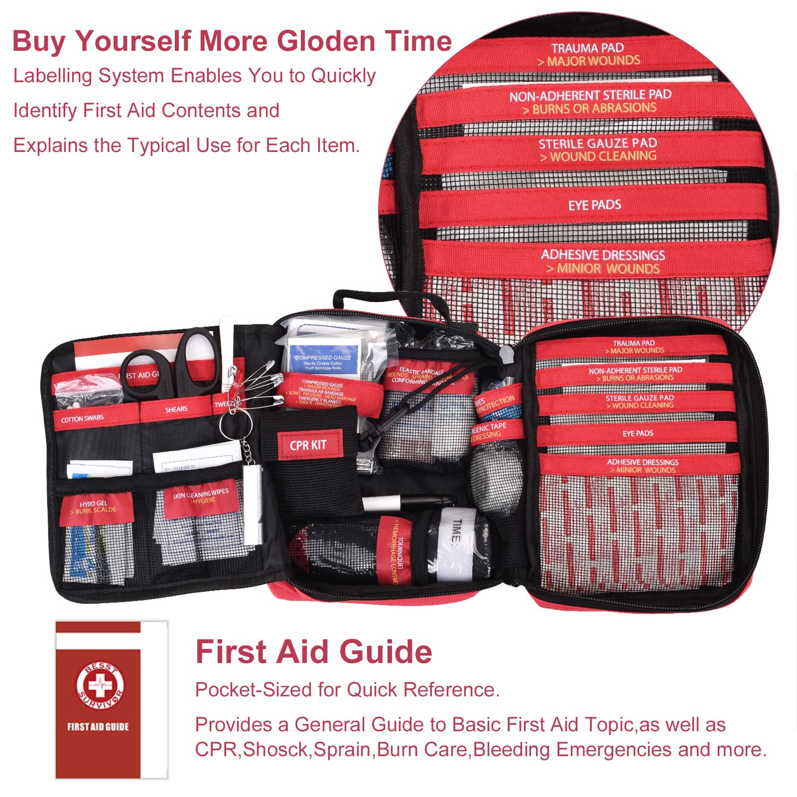 【2022 First Aid Kit with Tourniquet Trauma Kit with