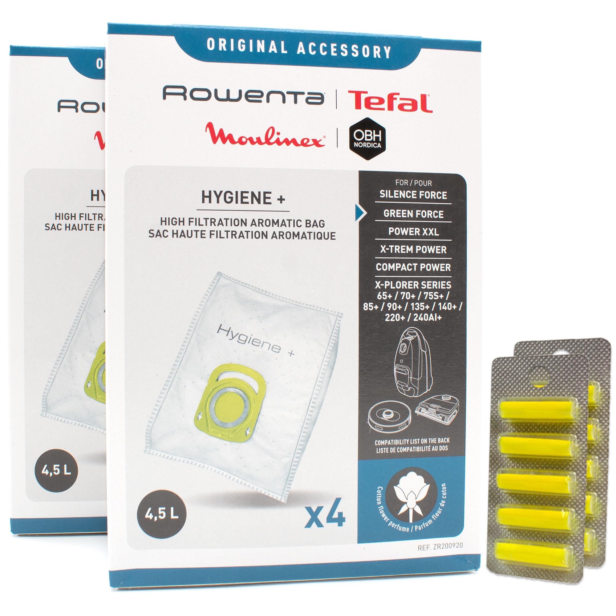 PakTrade 8 Sacchetti per aspirapolvere + 10 Profumi Compatibile con Rowenta Silence Force RO779 | 8 Aromatic Sacchetti, Deodoranti, Accessori, Ricambi
