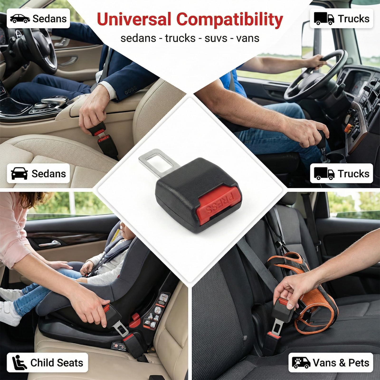2 Piezas Anclaje Cinturon Seguridad, Extensor Cinturon Seguridad Coche, Alargador Cinturon Seguridad Coche, Clips de Cinturón de Seguridad Coche, Clip de Cinturón de Seguridad — view 6
