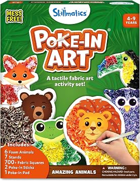 Skillmatics Poke-in Art Animals, Wood Craft Kit, Gift for Boys & Girls