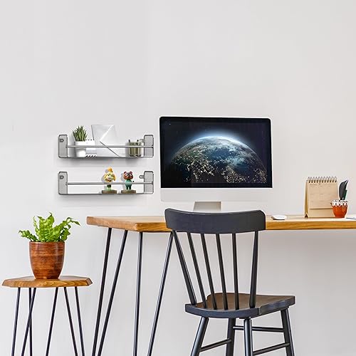 Miniatura 4 de DecoBros - Estante para especias de malla de un solo nivel, 2 unidades, cromado