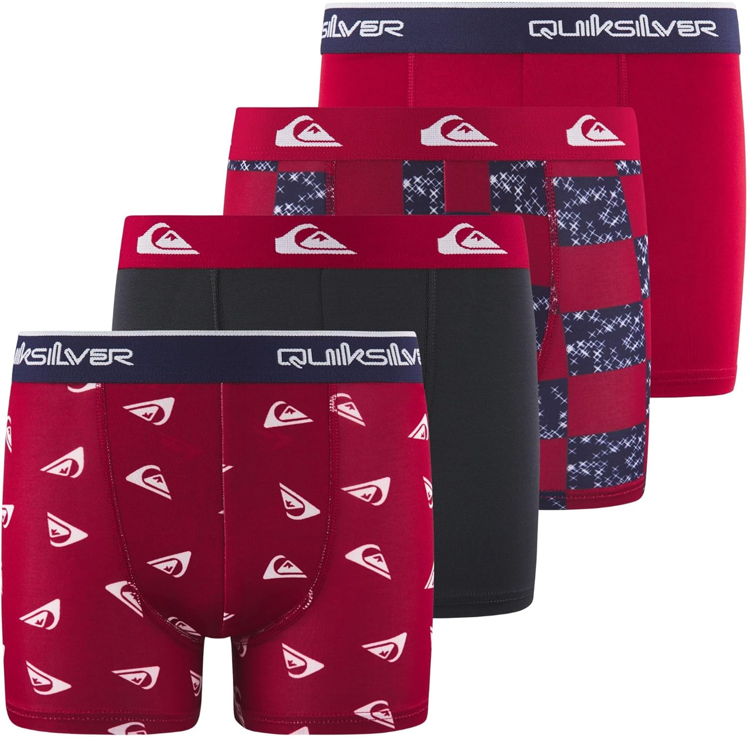 Quiksilver Boys Underwear 4 Pack Boxer Briefs for Boys 6-18 Durable Stretch Breathable Moisture Wicking