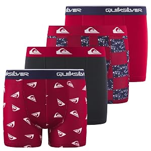 Quiksilver Boys Underwear 4 Pack Boxer Briefs for Boys 6-18 Durable Stretch Breathable Moisture Wicking