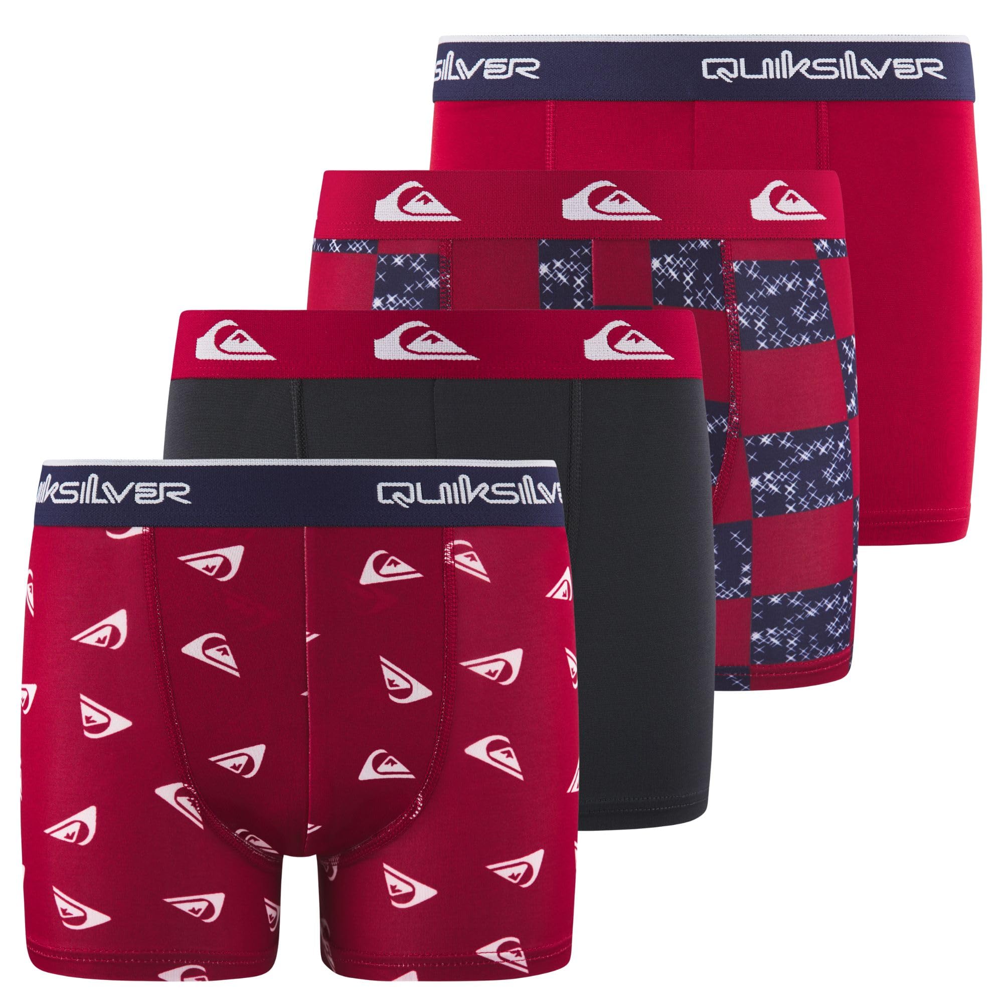Quiksilver Boys Underwear 4 Pack Boxer Briefs for Boys 6-18 Durable Stretch Breathable Moisture Wicking