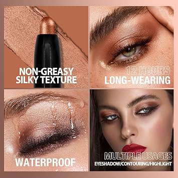 Eyeshadow Stick Matte Shimmer Eye Shadow Pencil Crayon Smooth Waterproof Pigment Creamy Eyeshadow Pencil Shiny Eye Shadow Eyeshadow Eyeshadow Highlighter Pen Eye Makeup #C Set 03-04-05