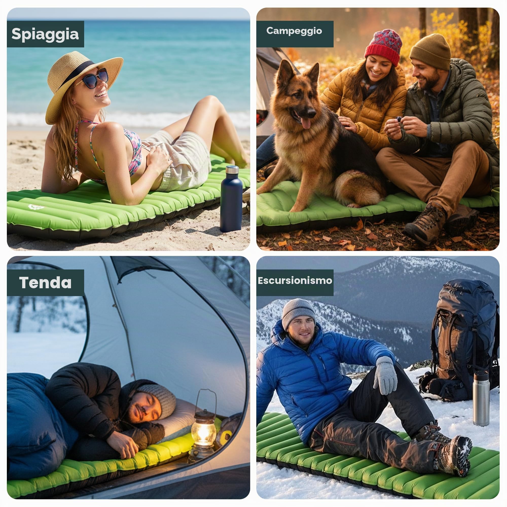 Gear Doctors ApolloAir - Materassino ultraleggero da campeggio, 481,9 g, grande, caldo, 5,2 R-Valore 4 stagioni, perfetto per escursioni, escursioni, materassino leggero gonfiabile e compatto