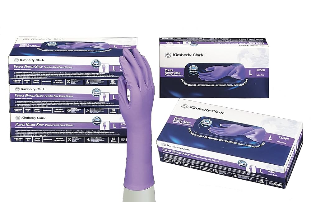 Halyard Purple Nitrile-Xtra Mサイズ 10箱 XL Halyard Purple Nitrile Powder-Free Gloves, 10 bx/Case