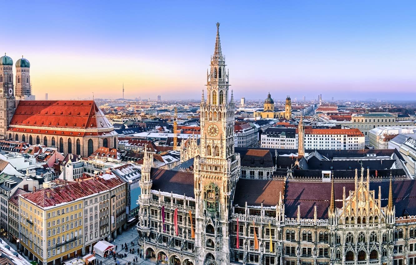 Amazon Co Jp Spjoysp 家の中で数字の色で描く都市建築ドイツ大聖堂フラウエン教会ミュンヘンマリエン広場 16x Inch フレーム付き ホーム キッチン