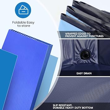 Foldable Kiddie Pool Hard Plastic Kids Pool, 63''x12'', Portable PVC Dog Swimming Pool, Indoor & Outdoor Collapsible Pet Pool Bath Tub for Dogs, Cats and Kids - X-Large & Blue