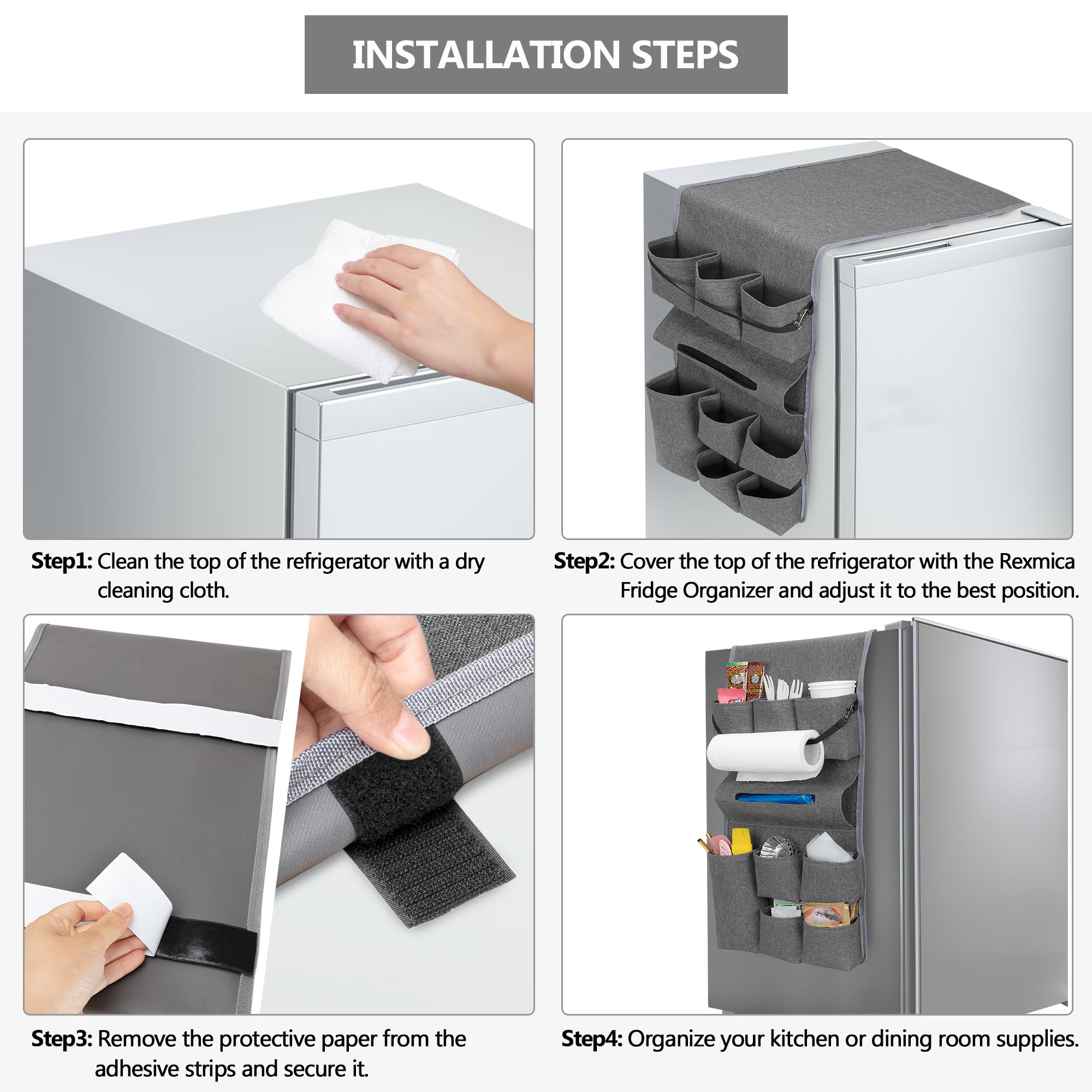 Kühlschrank-Organizer Mit 15 Taschen – Für Mini-Kühlschrank, Inkl. 2 Plastiktütenhaltern, Aus Polyester