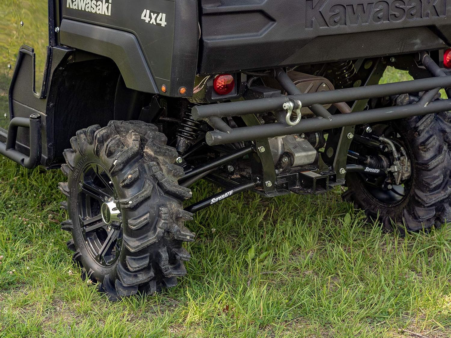 SuperATV High Clearance 1.5" Offset REAR A Arms for Kawasaki Mule Pro FXT/FX/DX/DXT/FXR - Black - Fit up to a 30" Tire