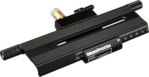 Miniatura 2 de Manfrotto Placa deslizante de posicionamiento micrométrico 454  Reemplaza 3419  Negro y placa de liberación rápida con adaptador especial (200PL)