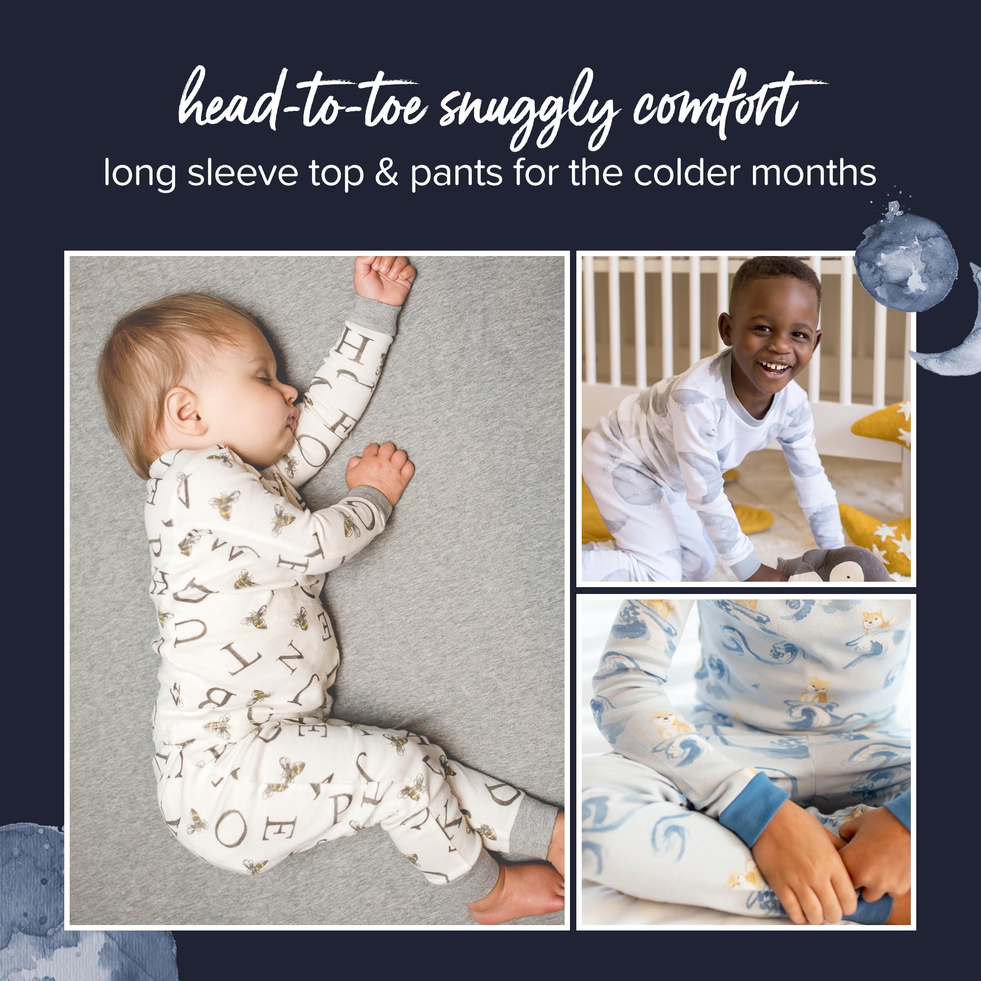 Burt's Bees Baby Toddler Cloud Bee Tee & Pant Set Pantaloni del Pigiama per Bambino e Neonato Bambine e Ragazze (Pacco da 1)