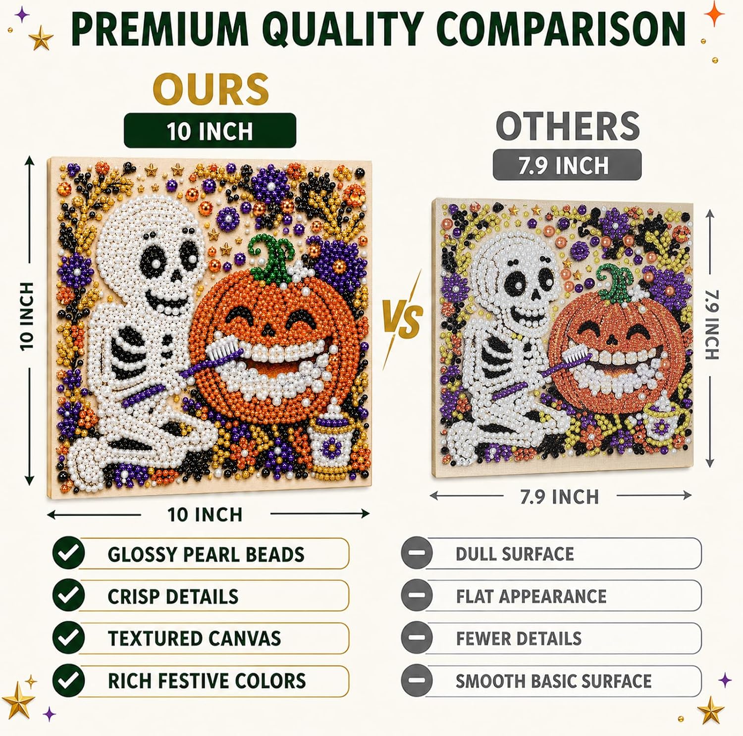 Diamond and Pearl Art Kits for Adults, Halloween Decorations, Framed Decor image 2