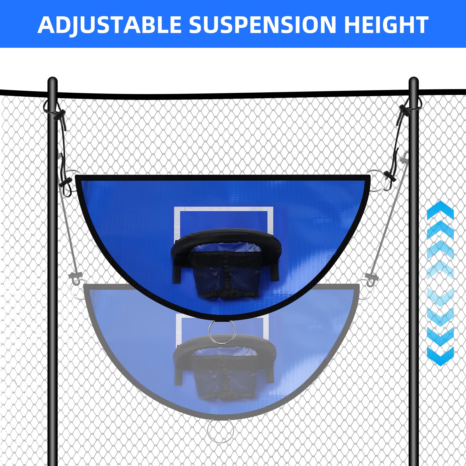 Trampolin Basketballkorb, Universal Mini Basketballkorb, Abreißrand zum Eintauchen Trampolin Basketballaufsatz mit 3 Mini Basketbällen,Trampolin Zubehör für Kinder Erwachsene Innen und Außenbereich