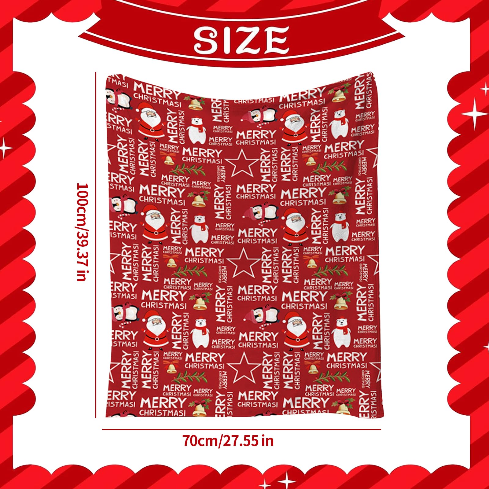 Christmas Fleece Throw Blanket,70x100cm Fluffy Flannel Blanket Throw for Sofa Bed Couch,Green Christmas Tree Microfiber Blanket,Soft Warm Throw Blanket for Boys Girls,All Season for Xmas Kids Adults - Image 2