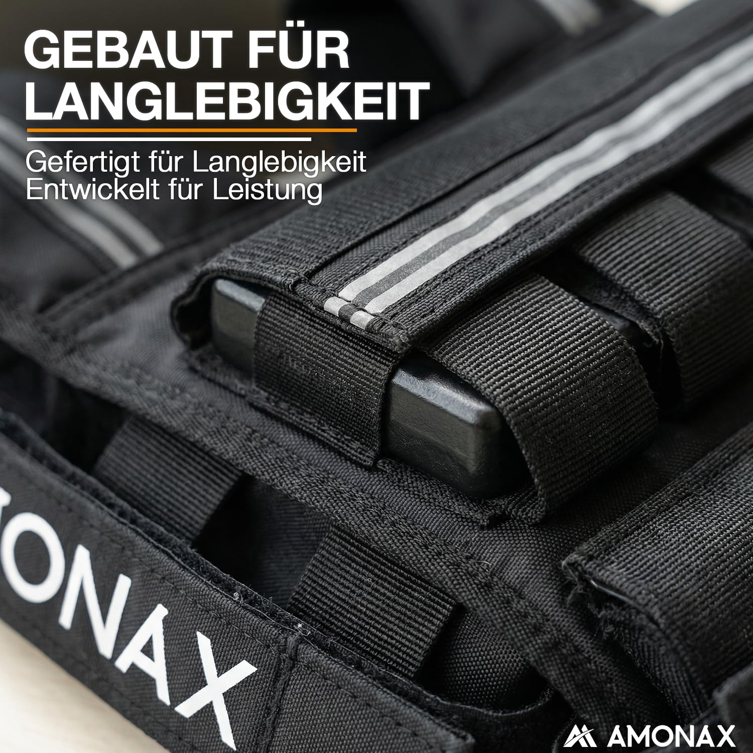 Amonax Gewichtsweste 10kg/20kg/30kg, Verstellbare Gewichtsweste für Herren und Damen, Weighted Vest Set mit Reflektoren für Krafttraining, Functional Training und Home Fitness